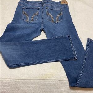 Hollister Women's Classic Straight Leg Jeans - Deep Blue